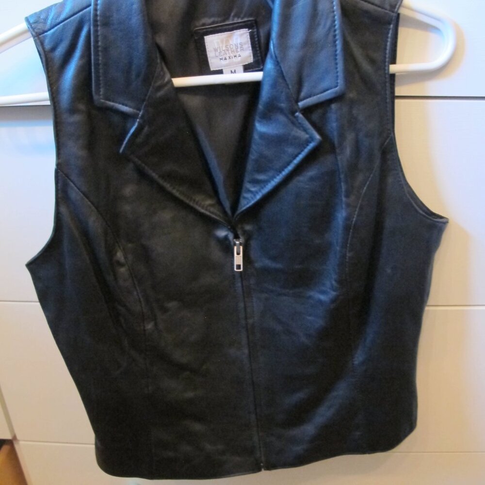 Wilsons Genuine Leather Vest, Black Size Medium
